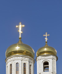 Fototapeta na wymiar Dome of the Cathedral of Christ the Savior Cathedral in Pyatigor