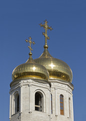 Fototapeta na wymiar Dome of the Cathedral of Christ the Savior Cathedral in Pyatigor