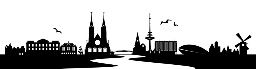 Obraz premium Bremen Skyline mit Weser