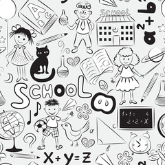 Seamless pattern with school theme