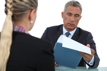 Businessman interviewing a candidate