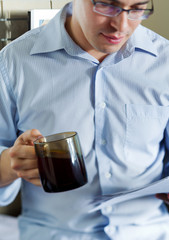 Self-employed man working at home