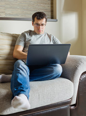 Self-employed man working at home