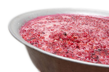 juicy red cherry jam background