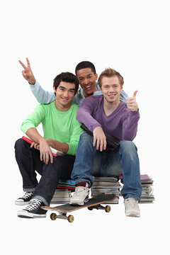 three students posing for a picture