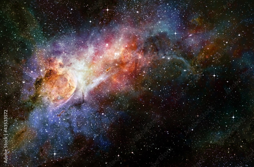Wall mural starry deep outer space nebual and galaxy