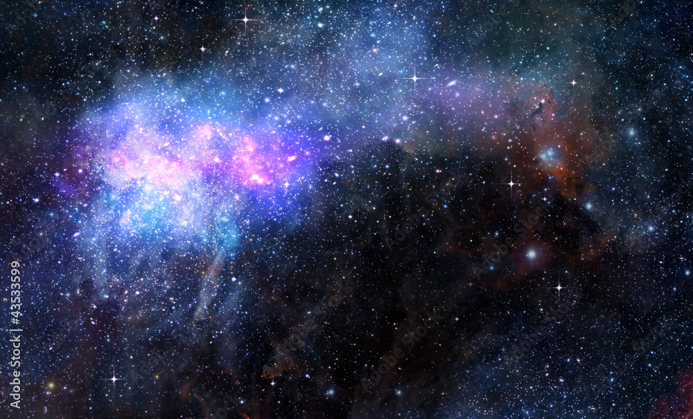 Sticker starry deep outer space nebual and galaxy