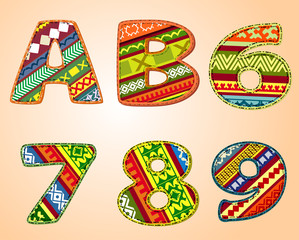 letters of fabric designs