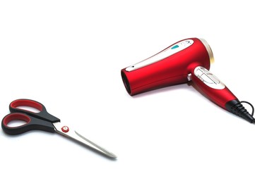 Hair dryer and scissor