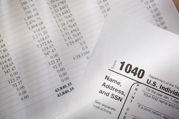 Obraz premium Tax form and operating budget