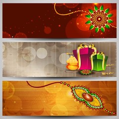 Website headers or banners for Raksha Bandhan celebration.