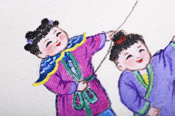 Traditional Chinese painting on canvas