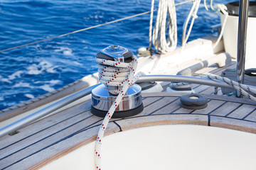 Winsch eines Segelbootes