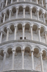 Fototapeta na wymiar The Leaning Tower of Pisa architectural details