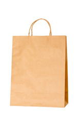 Recyclable paper bag isolated on white background