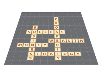business words crossword vector illustration