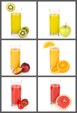 Fruit juice collage