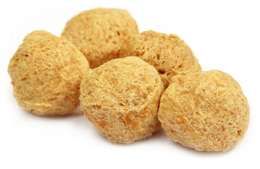 Soya balls over white background