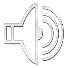 Symbol: Lautsprecher, metall