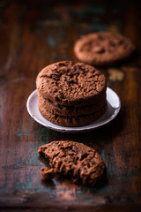 Dark chocolate chip cookies