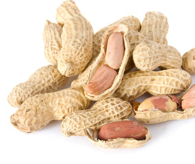 peanuts on the white background