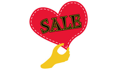 Red heart with hand: Hot Sale now!