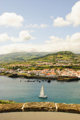 View to Horta, biggest city of Faial island, Azores