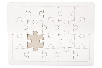 Jigsaw puzzle with missing piece