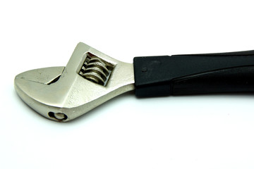 Adjustable Wrench on White Background