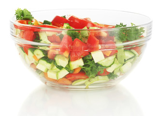 Fresh salad isolated on white