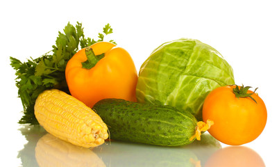 Fototapeta na wymiar Colorful fresh vegetables isolated on white