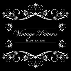 White vector frame on a black background