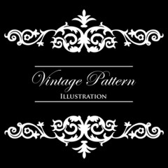 White vector frame on a black background