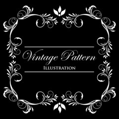 White vector frame on a black background