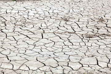 Cracked earth in dry desert