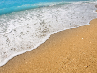 Gold sand and blue water