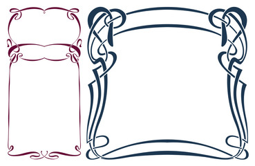 Abstract framework from the bound lines in style art-nouveau