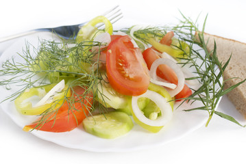 The fresh vegetables salad