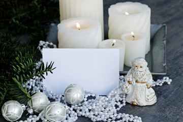 Blanko Karte mit Weihnachtsdeko