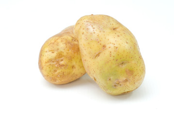 potatoes on white background