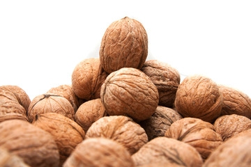 Walnut on a white background
