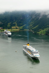 Liner floats in fjords