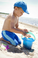 toddler on the beach