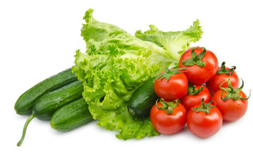 Cucumbers and tomatoes ready for salad
