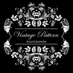 White vector frame on a black background