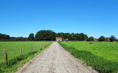 Fototapeta na wymiar An English Rural Landscape with Farm