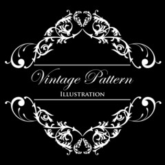 White vector frame on a black background