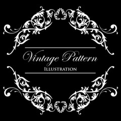 White vector frame on a black background