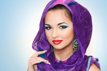 pretty girl with oriental makeup