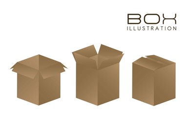 illustration of brown boxes